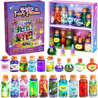 Fairy Mixies Potion Kits for Kids, 20 Bottles Magic DIY Mixies Potions, Christmas Decorations Families Party Ornaments Creative Crafts Toys Gifts for Girls and Boys Ages 6 7 8 9 10 11+