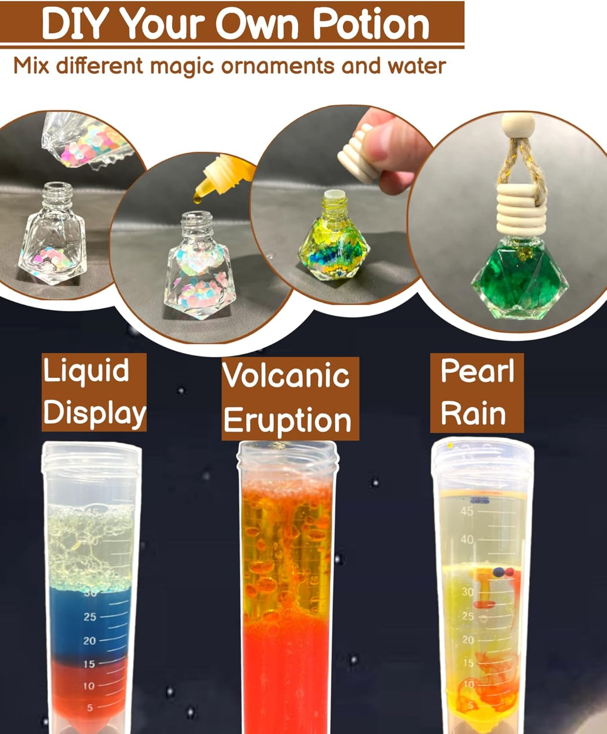 Potion Kits for Kids, Magic Making Set 50+ Mixie with Bottles Hat Glasses & Invisible Pen, Mystery Box Fairy Craft Toy for Girls Boy Age 6 7 8 9 10 11 12+