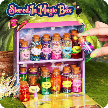 Fairy Mixies Potion Kits for Kids, 20 Bottles Magic DIY Mixies Potions, Christmas Decorations Families Party Ornaments Creative Crafts Toys Gifts for Girls and Boys Ages 6 7 8 9 10 11+