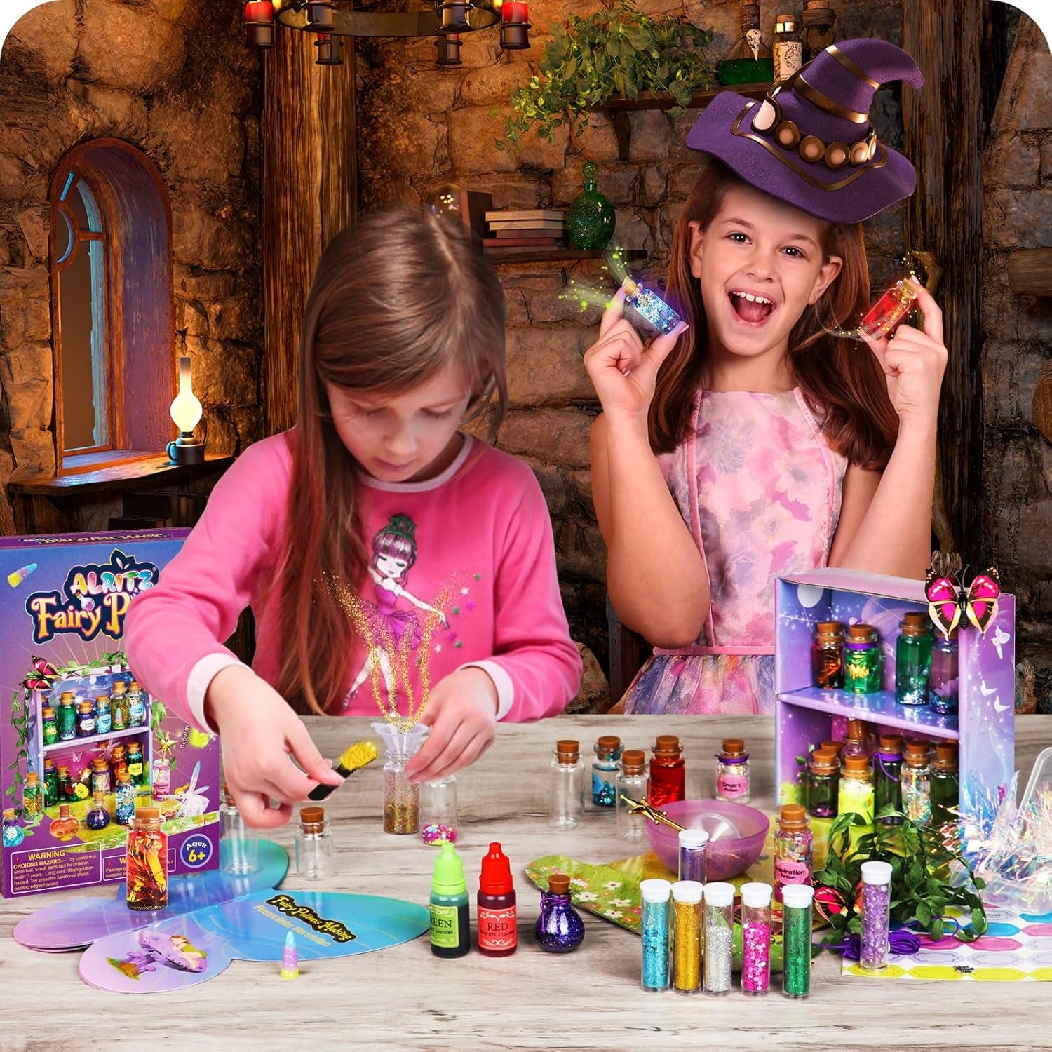 Fairy Mixies Potion Kits for Kids, 20 Bottles Magic DIY Mixies Potions, Christmas Decorations Families Party Ornaments Creative Crafts Toys Gifts for Girls and Boys Ages 6 7 8 9 10 11+