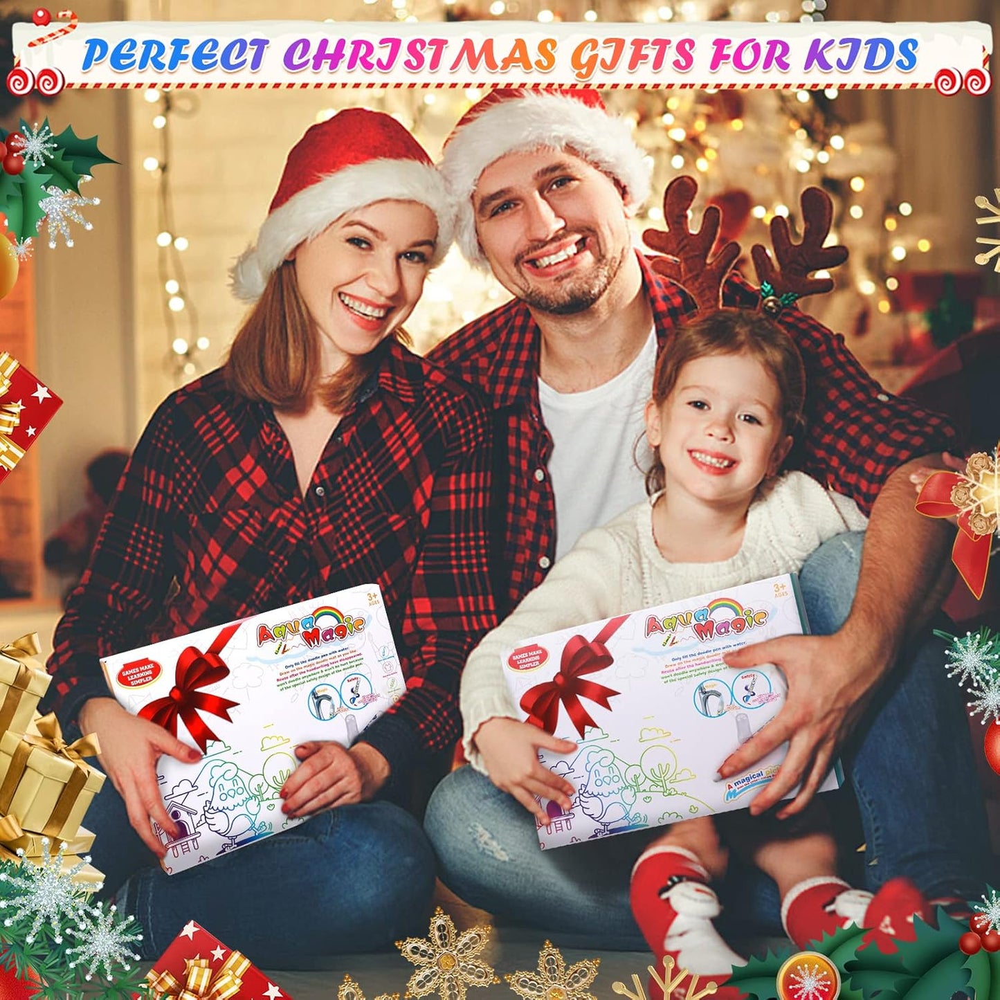 Toddler Toys Water Doodle Mat: 40 X 30 Inch Mess Free Coloring & Drawing Instant Drying Mat - Kids Learning Toys for Girls Age 3-5 Home Educational Activities - Birthday/Christmas Gifts for Girls Boys